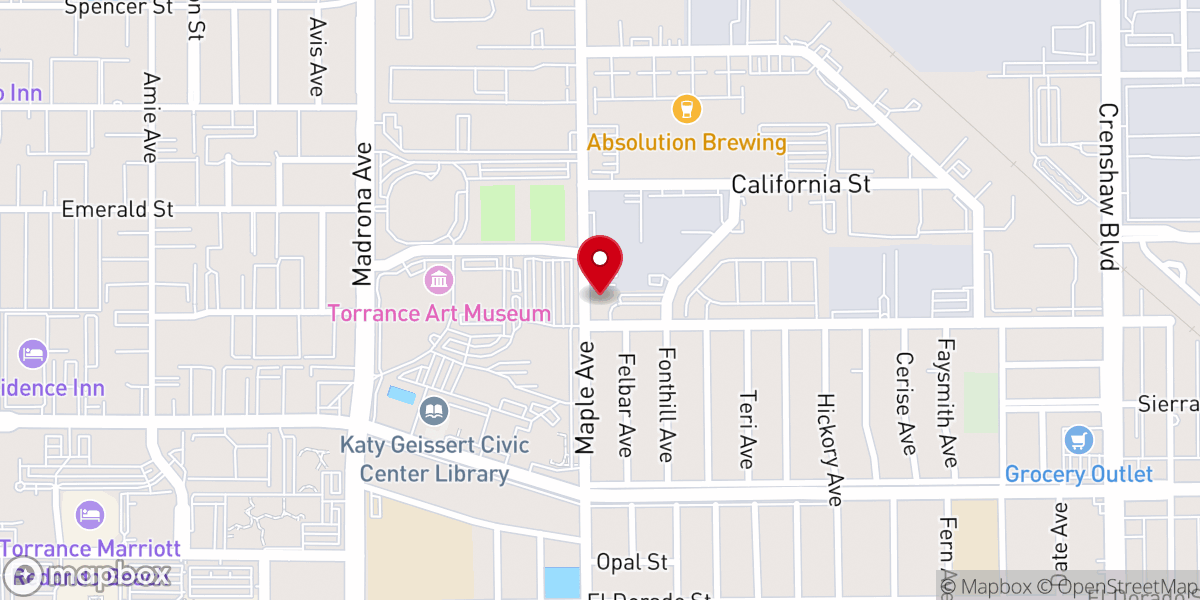 Map showing location of South Bay Church of the Nazarene