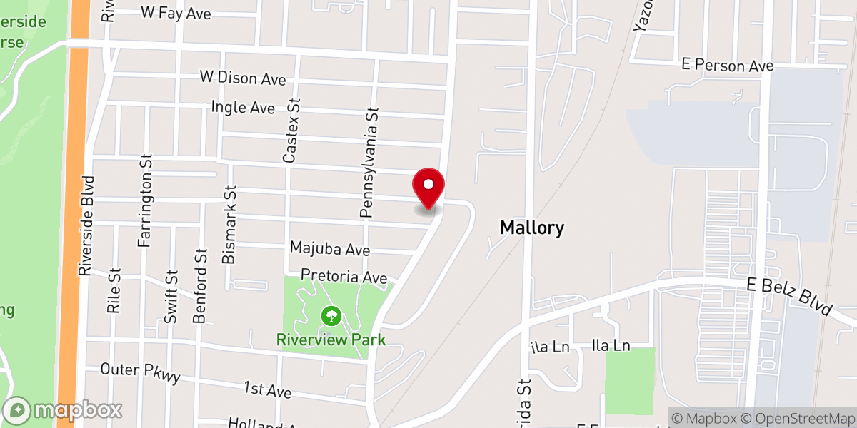 Map showing location of Shady Grove Missionary Baptist Church