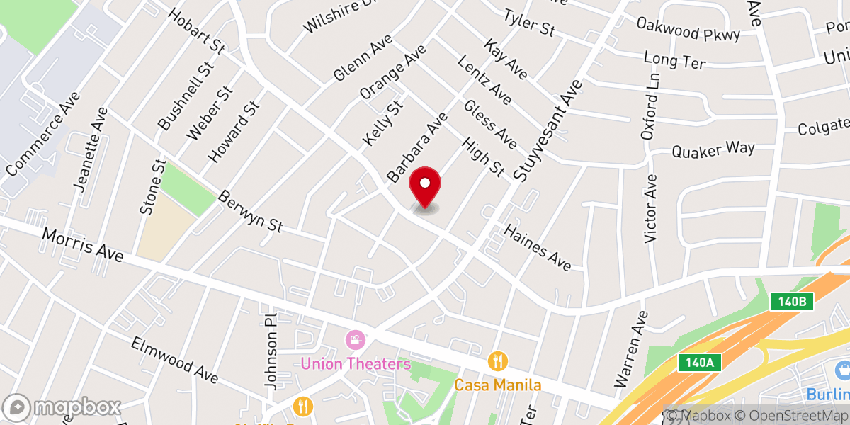 Map showing location of Congregation B'nai Ahavath