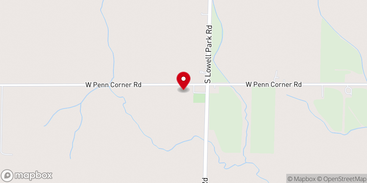 Map showing location of Pine Creek Christian Church