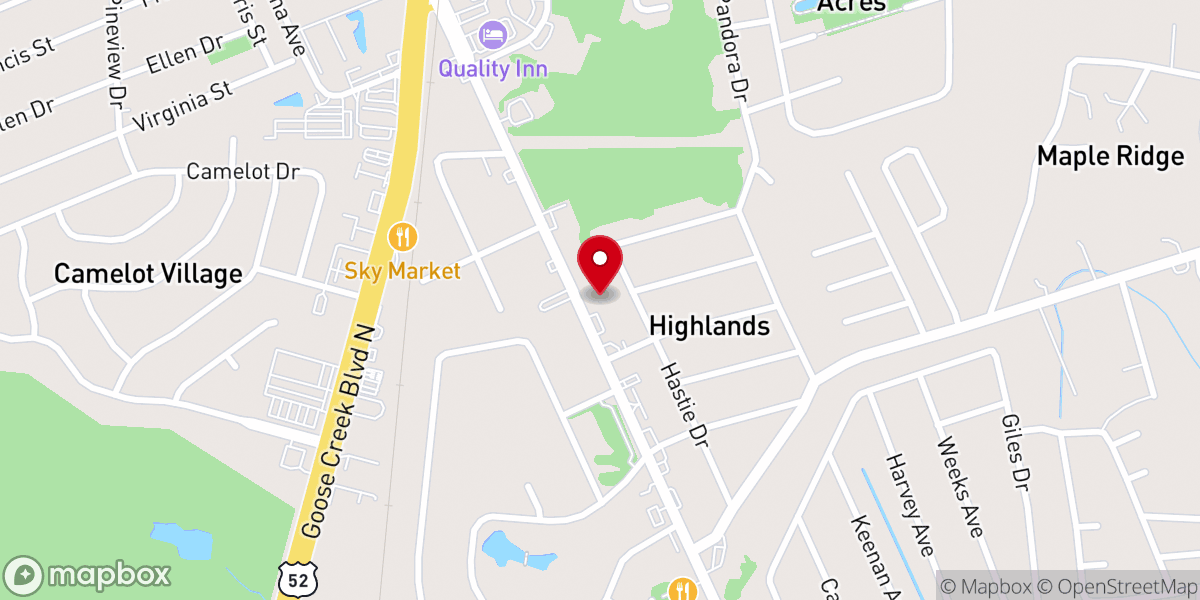 Map showing location of The Oaks Wesleyan Church