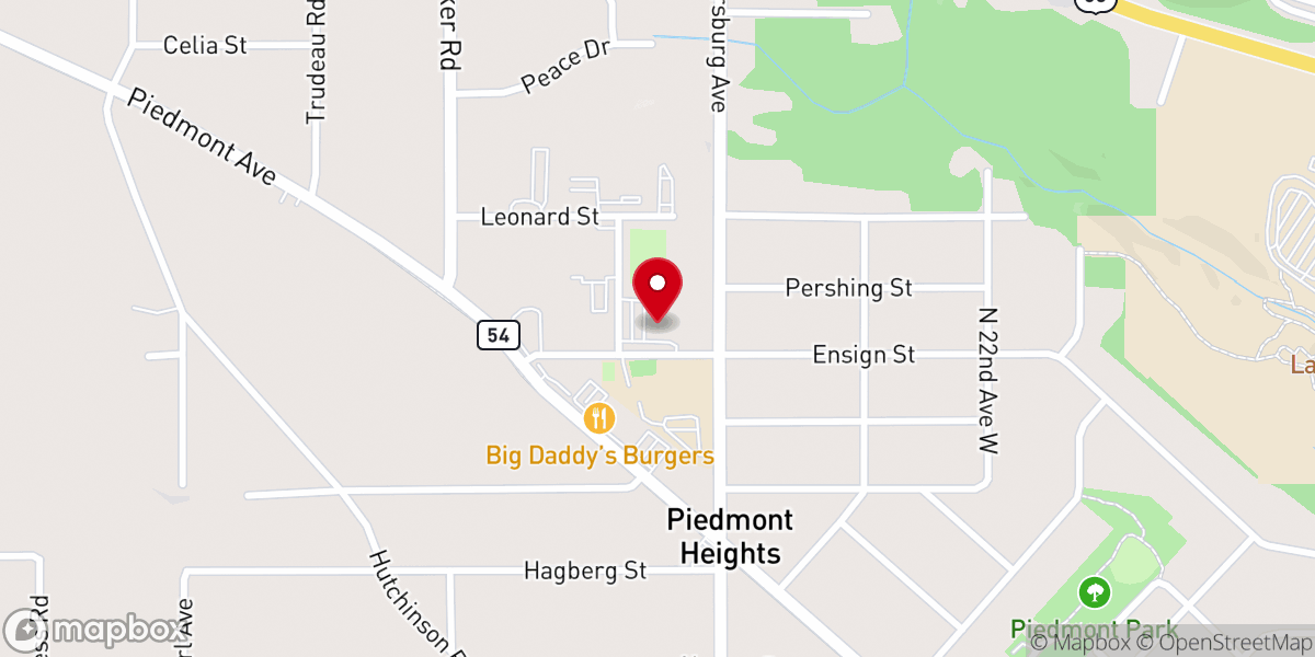 Map showing location of Christ Lutheran Church