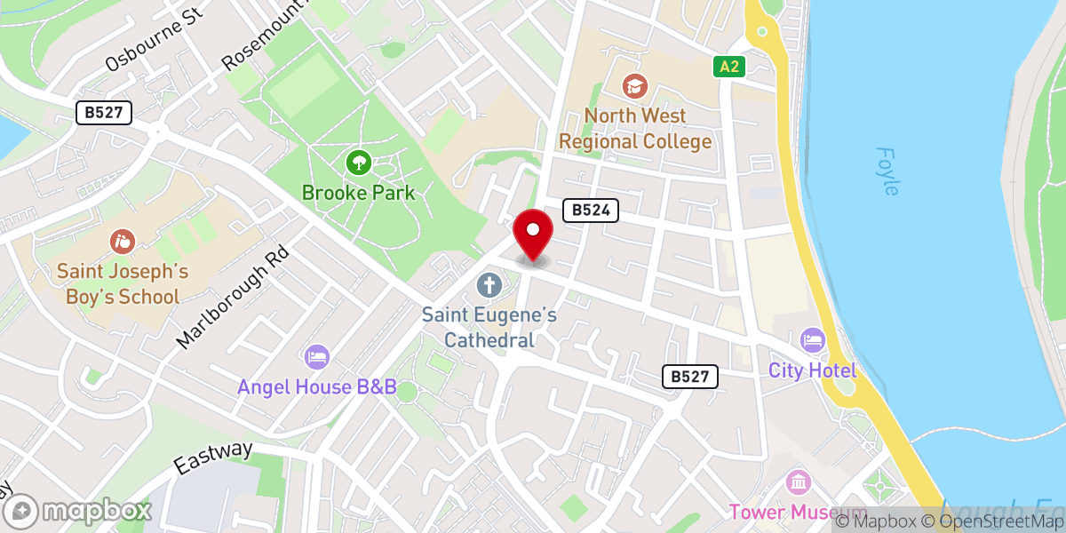 Map showing location of Diocese of Derry