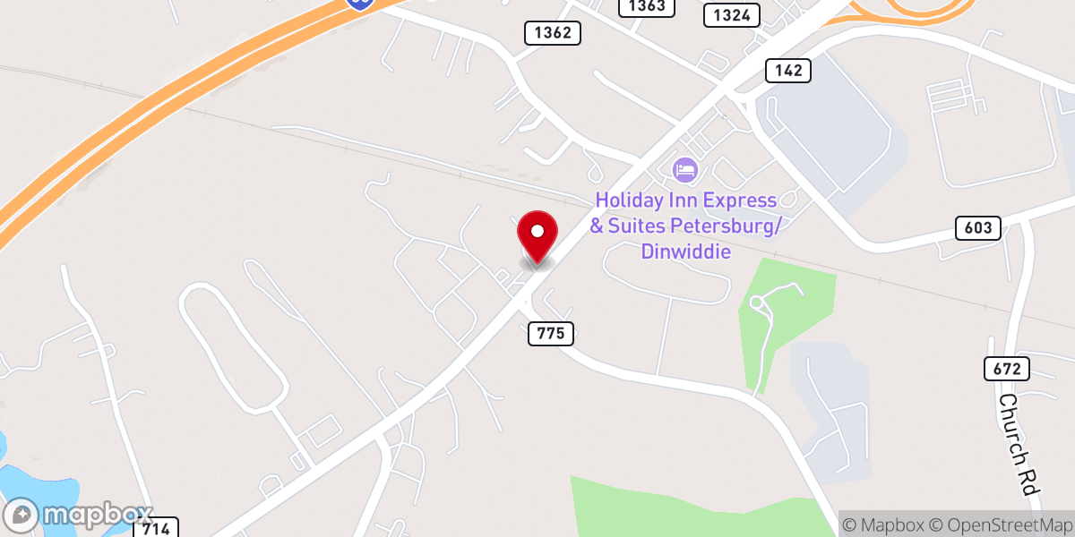 Map showing location of Living Stone Baptist Church