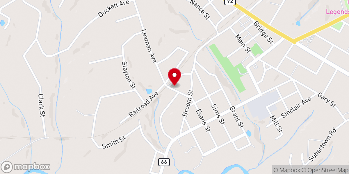 Map showing location of Friendship Baptist Church