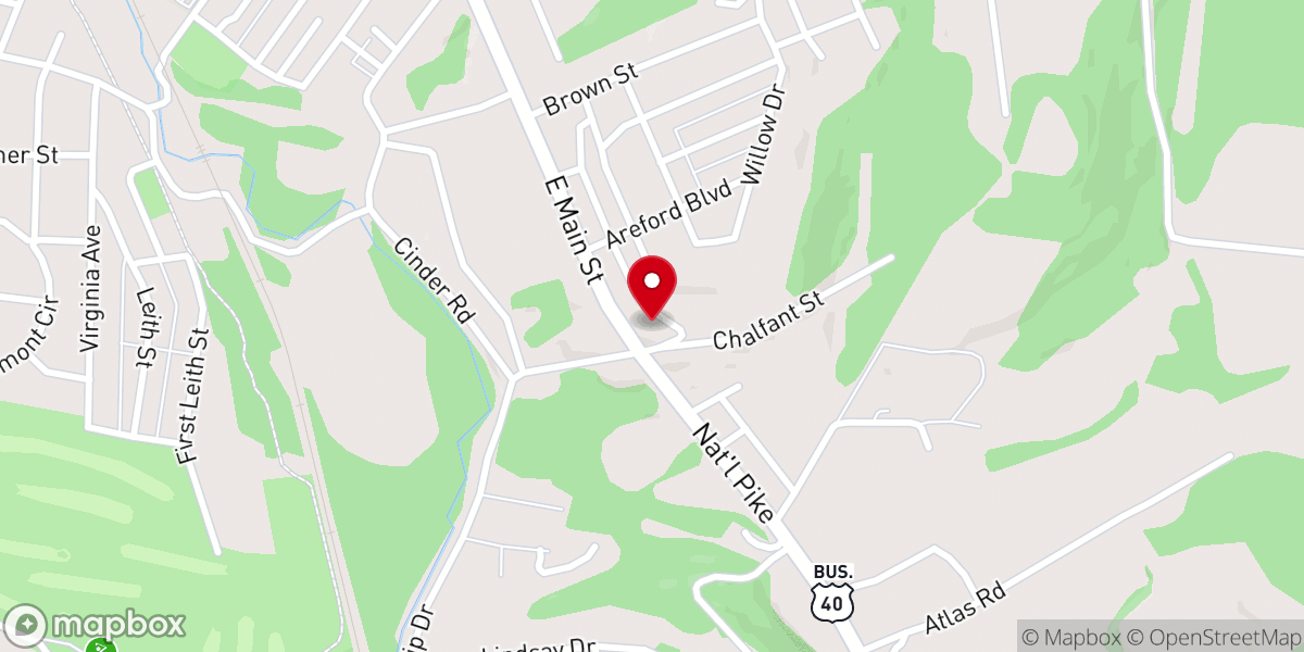 Map showing location of Uniontown Church of Christ