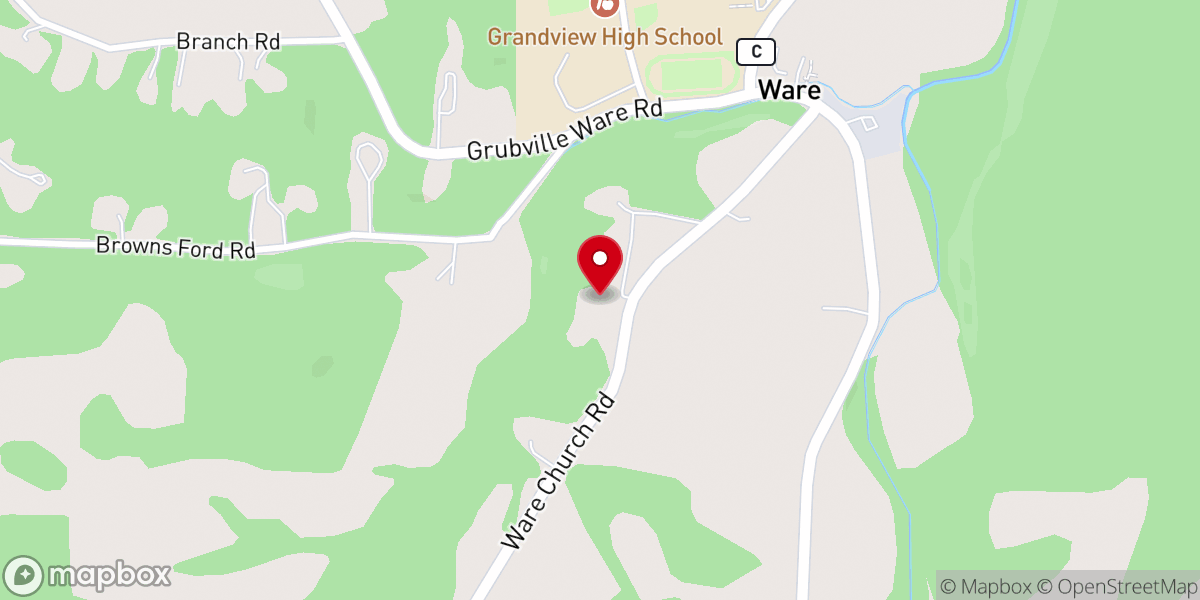 Map showing location of Pilgrim’s Rest Baptist Church