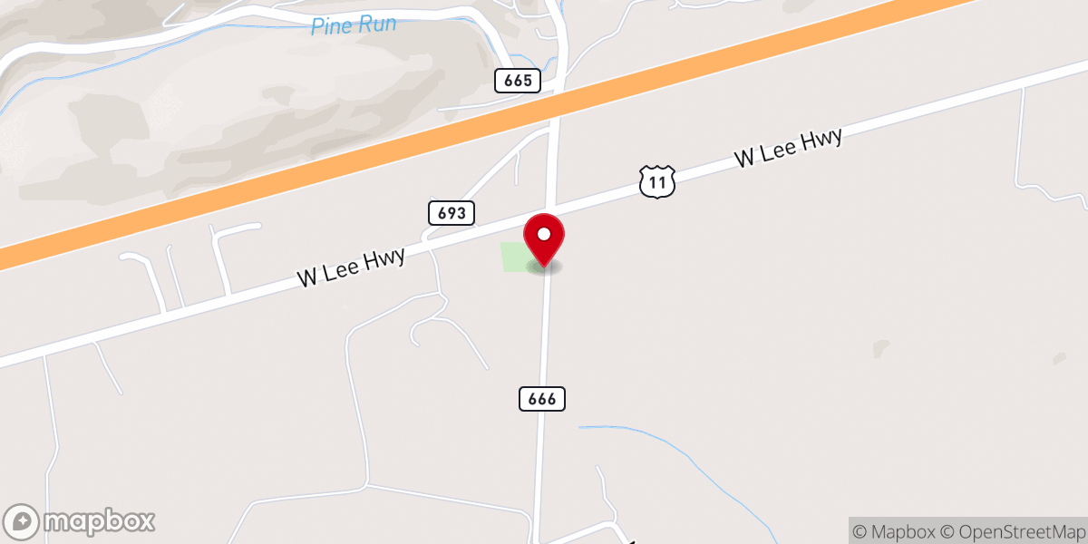 Map showing location of New Bethel Church