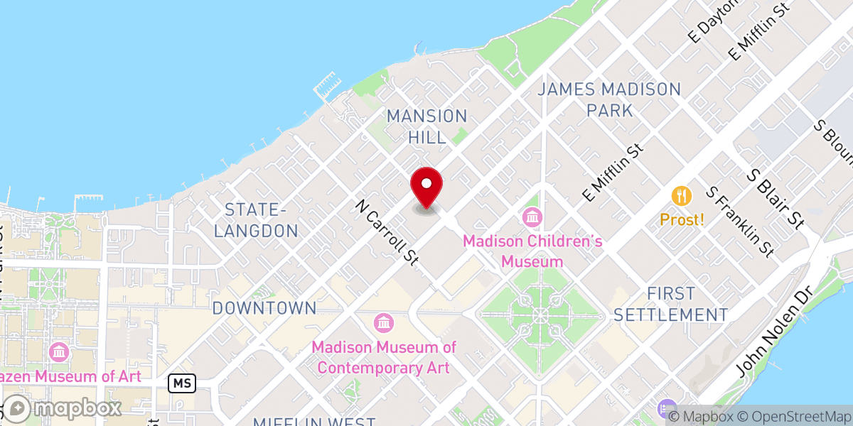 Map showing location of Bethel Lutheran Church