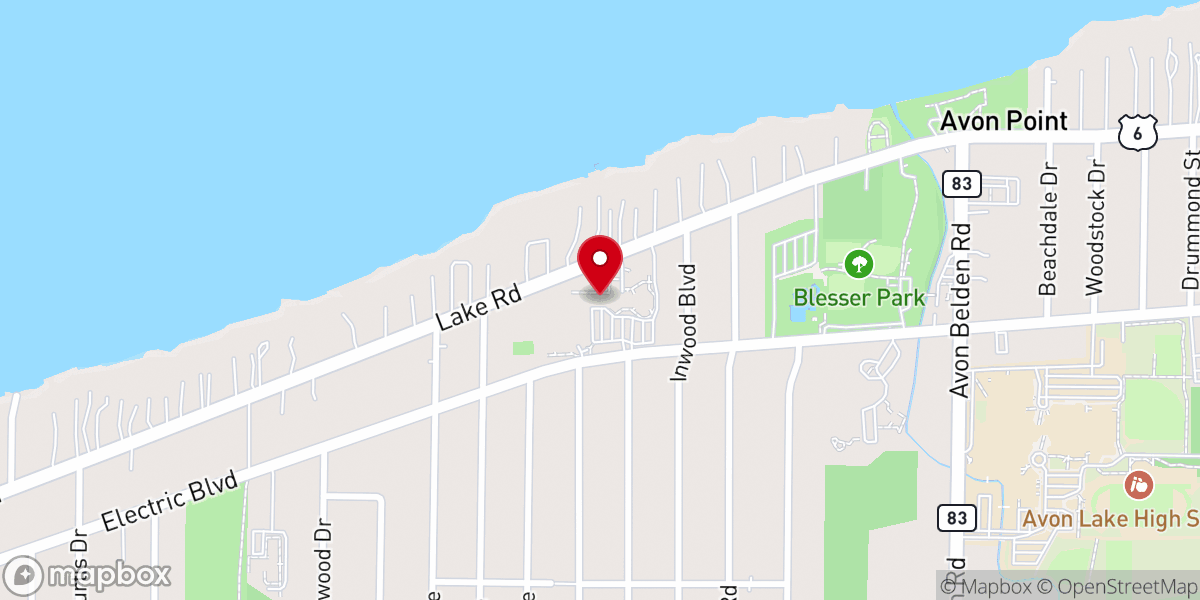 Map showing location of Avon Lake Catholic Cu