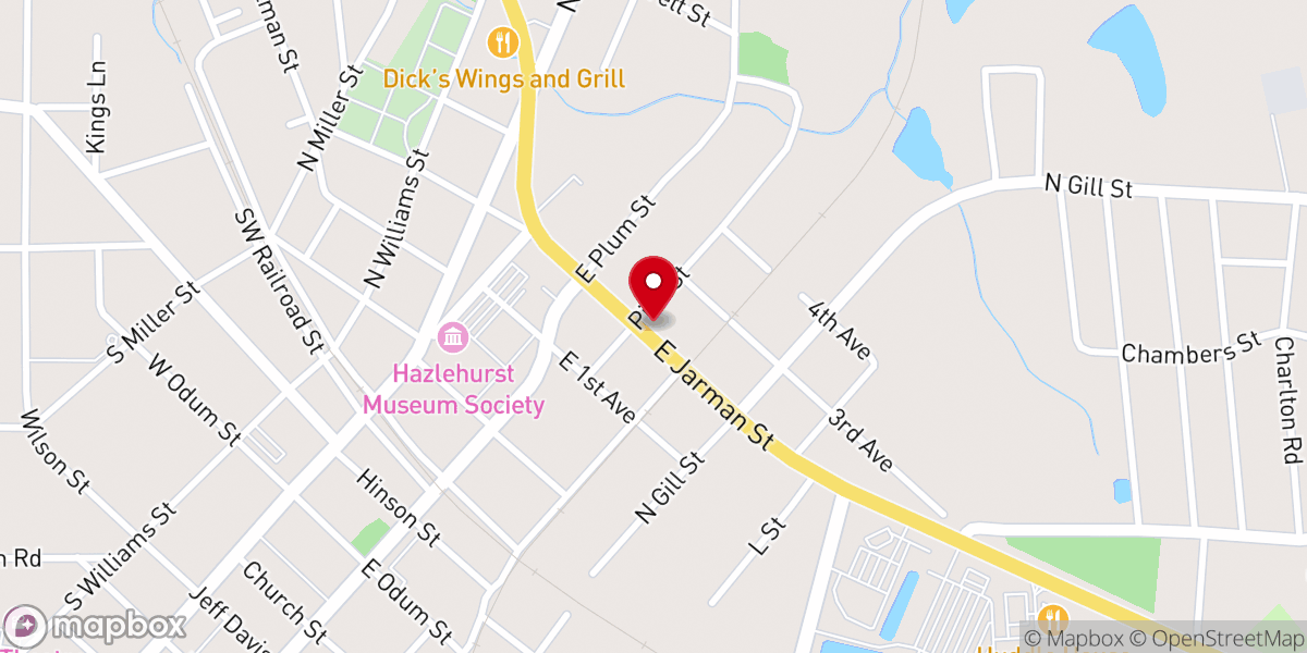 Map showing location of Sweet T's Flowers, and Gifts