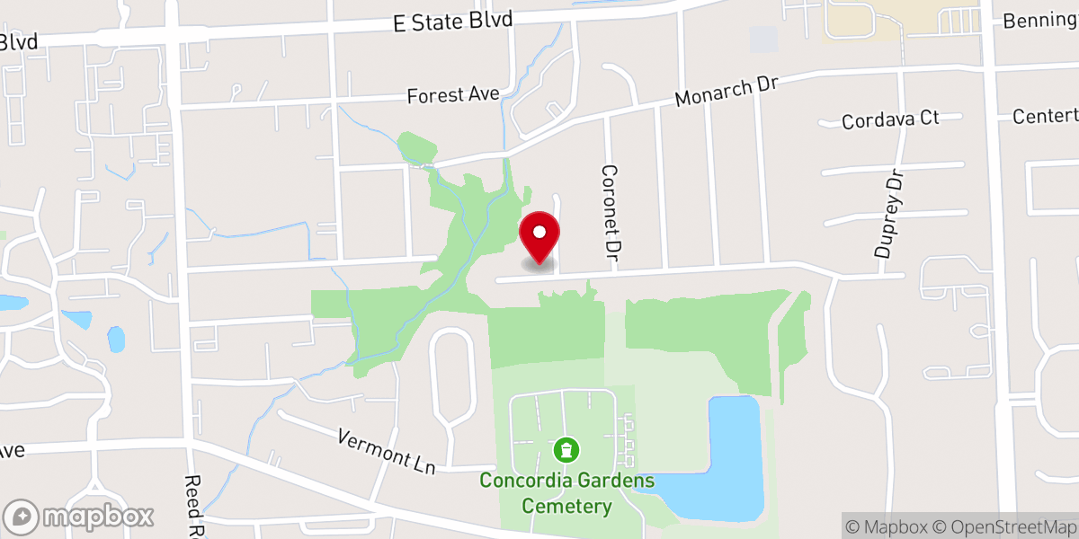 Map showing location of Divine Providence Baptist Church