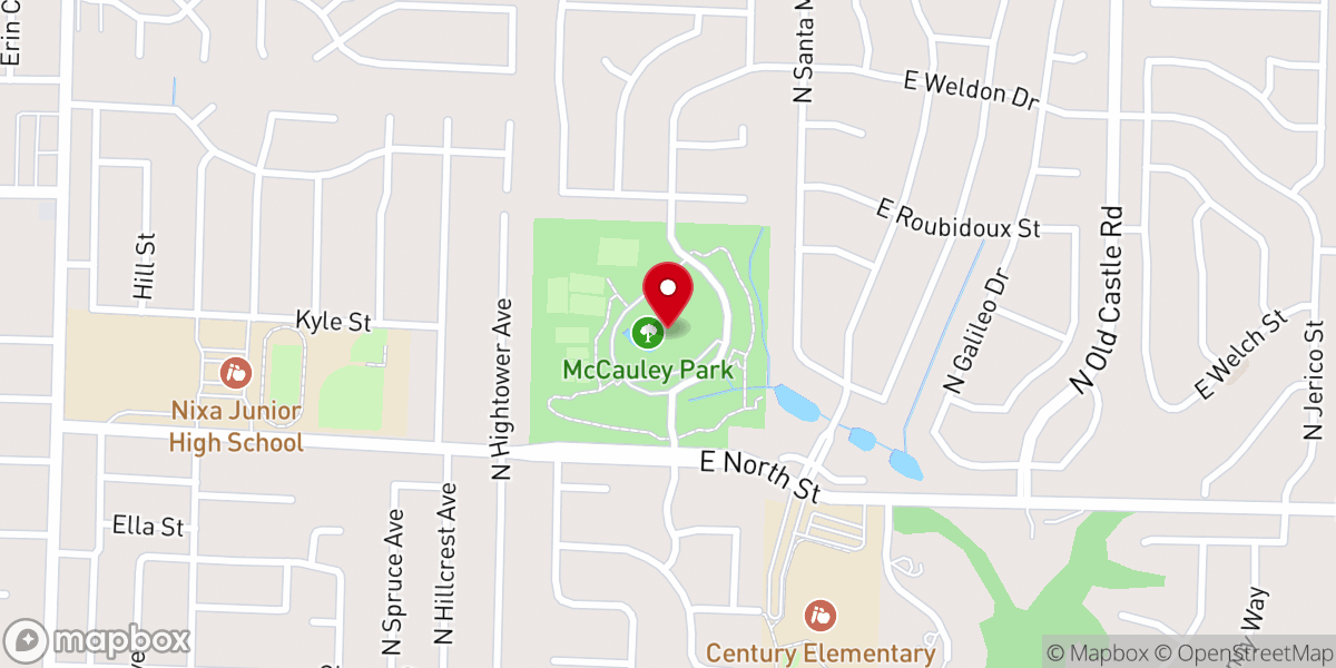 Map showing location of Nixa Parks & Recreation