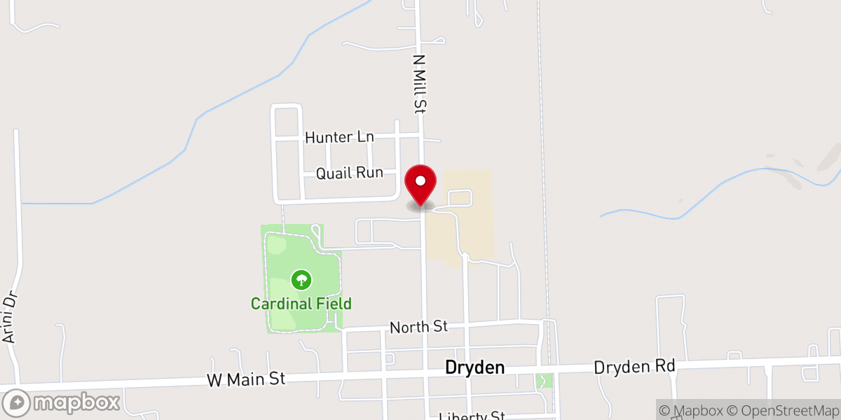 Map showing location of St. Cornelius Parish Dryden