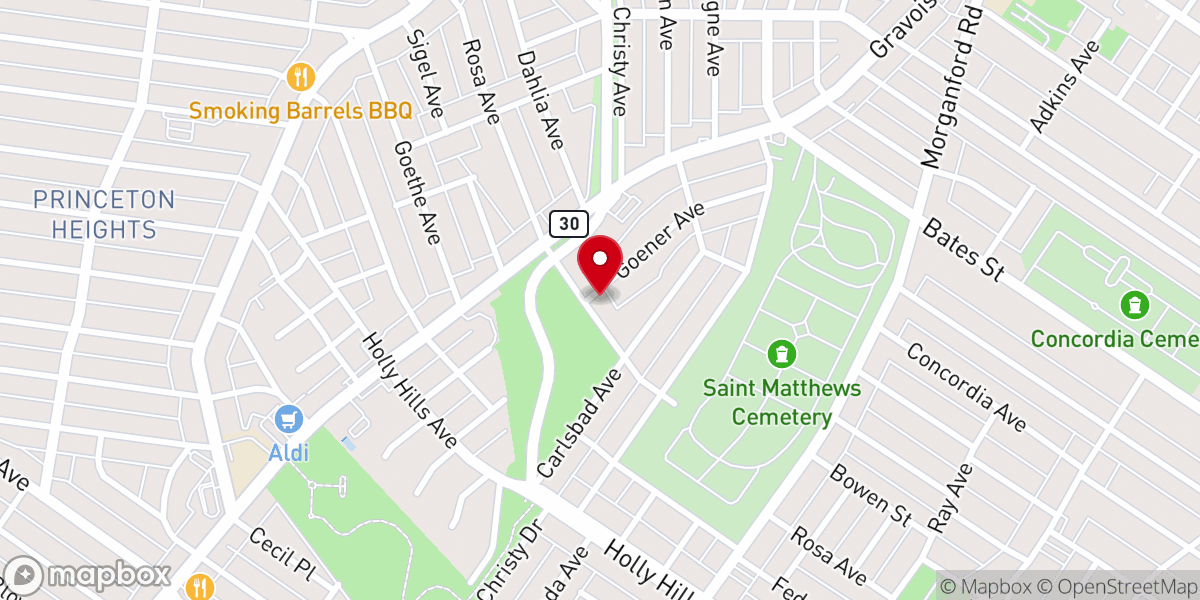 Map showing location of Affton Grace Bible Church