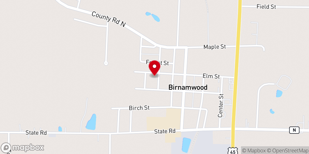 Map showing location of Restoration Church Wittenberg Birnamwood