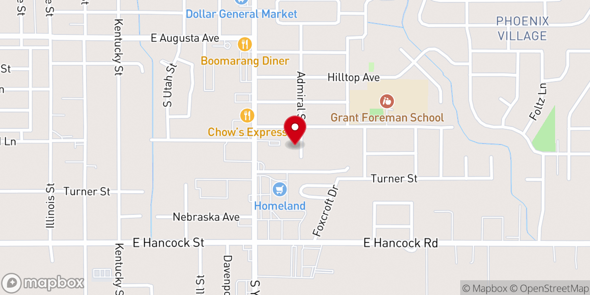 Map showing location of Bible Baptist Church