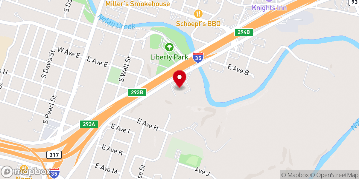 Map showing location of Crossroads Church