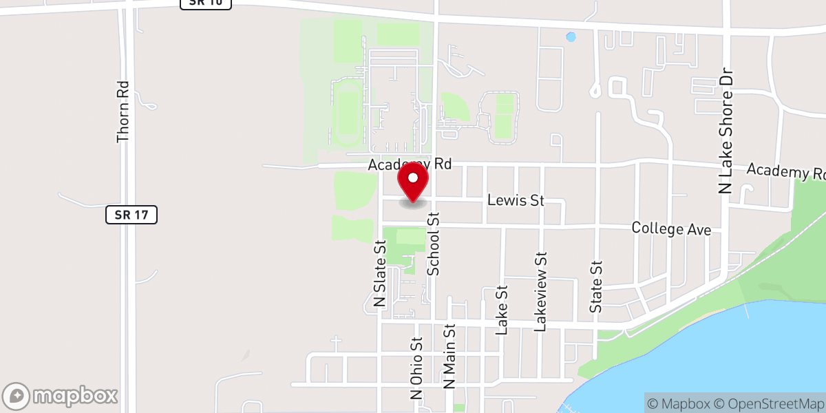 Map showing location of Wesley United Methodist Church