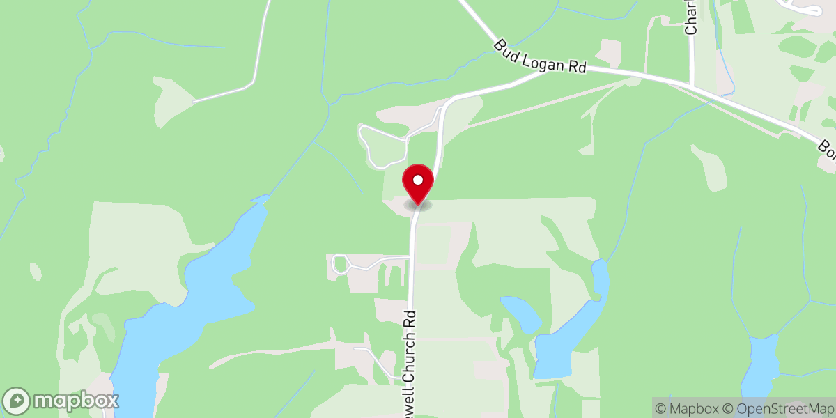 Map showing location of Hopewell Church