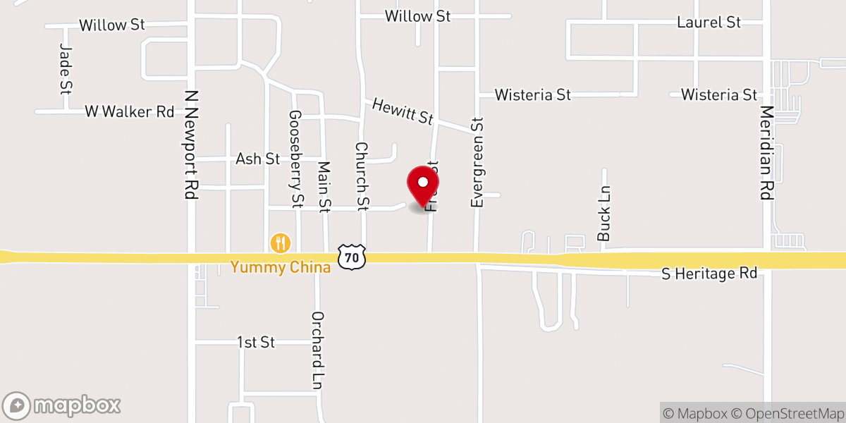 Map showing location of Radiate Life Church