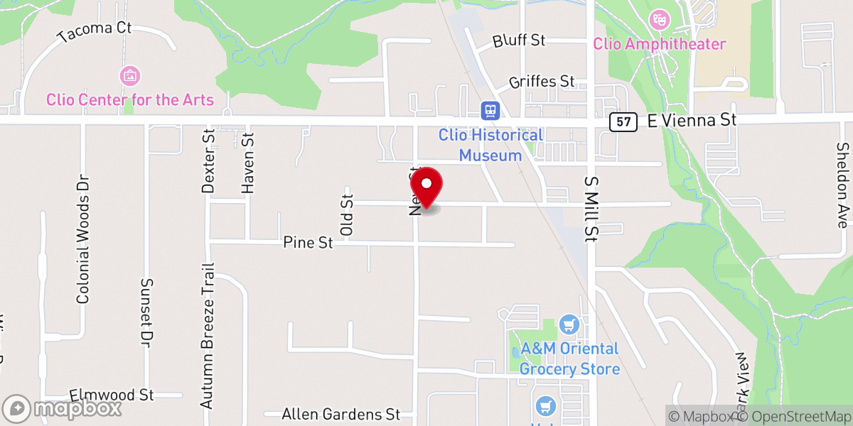 Map showing location of Assembly of God
