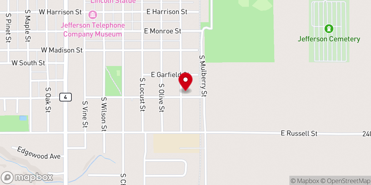 Map showing location of Church of Christ Parsonage