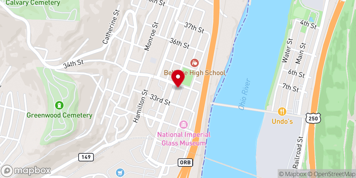 Map showing location of First United Presbyterian Church