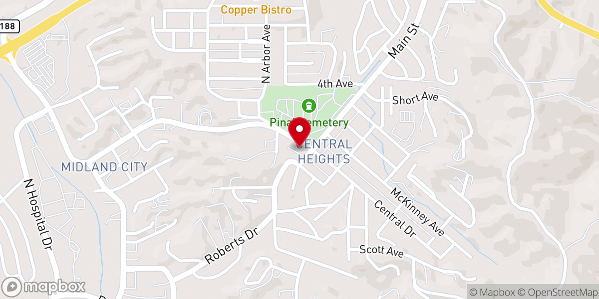 Map showing location of River of Life Church