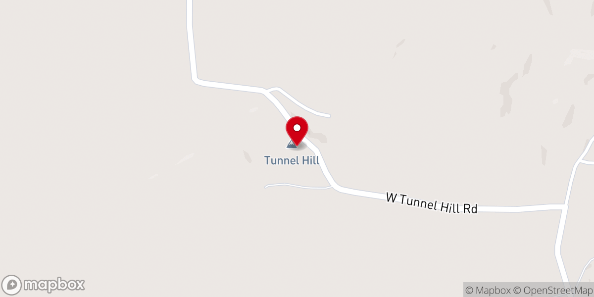 Map showing location of Tunnel Hill Church