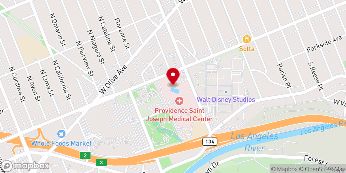Map showing location of Our Lady of Sorrows Chapel - Burbank