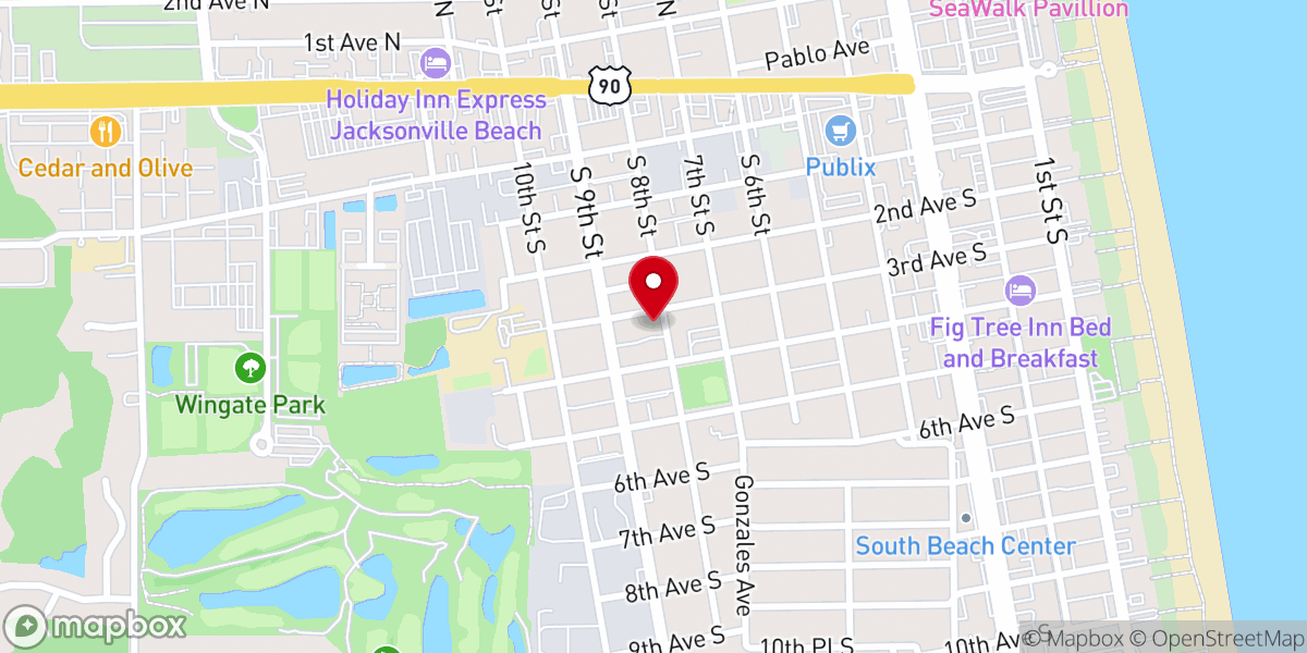 Map showing location of First Missionary Baptist Church