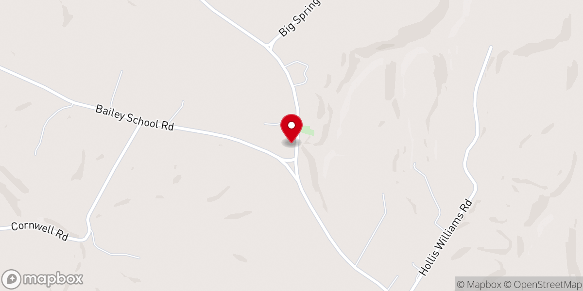 Map showing location of Shady Grove Church Fellowship Hall