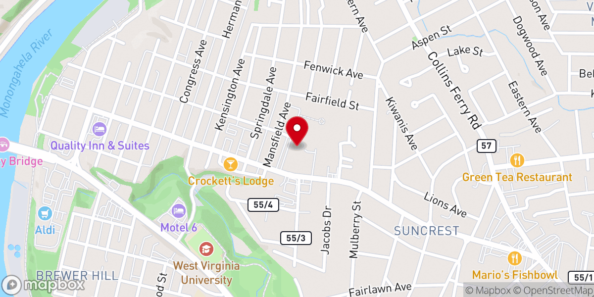 Map showing location of St Mary Roman Catholic