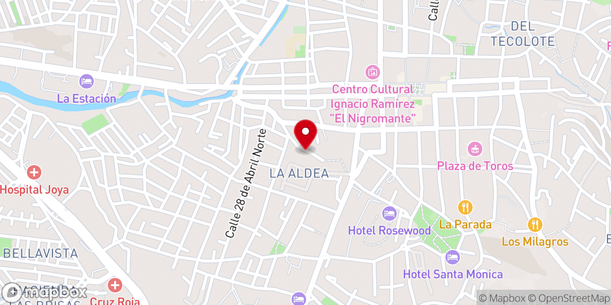 Map showing location of Parroquia de San Miguel de Allende