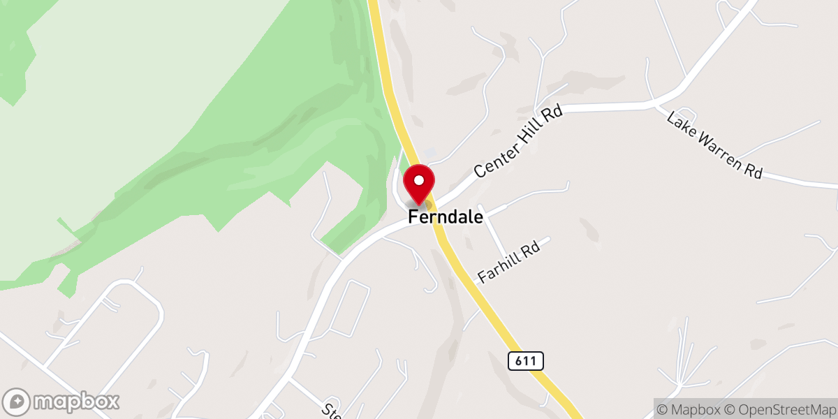 Map showing location of Ferndale Inn