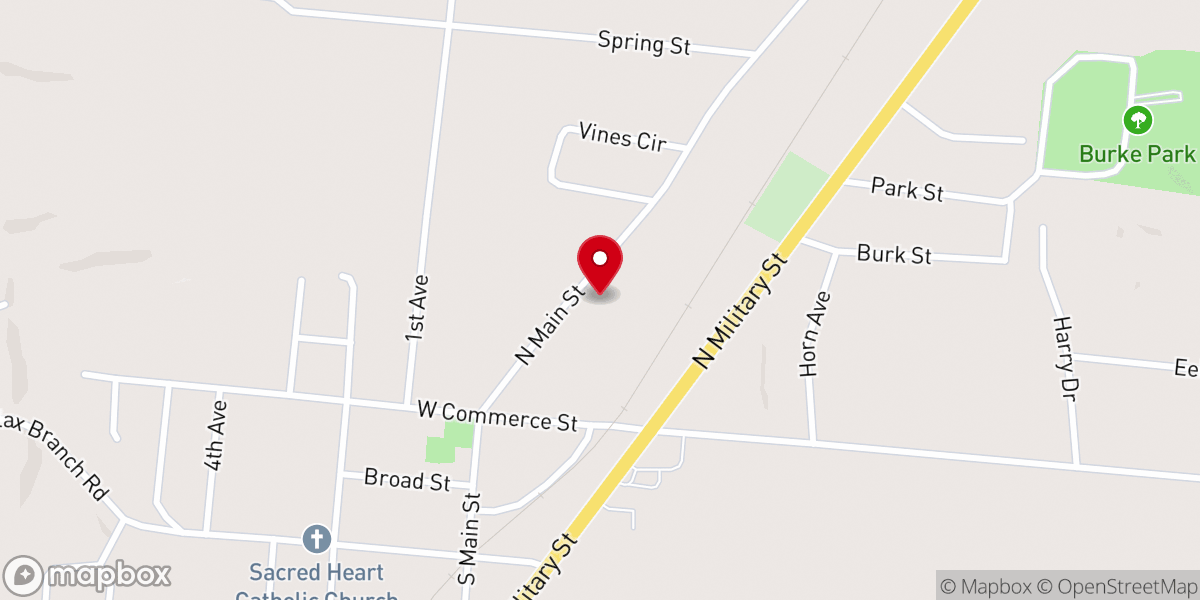 Map showing location of Loretto Church of Christ