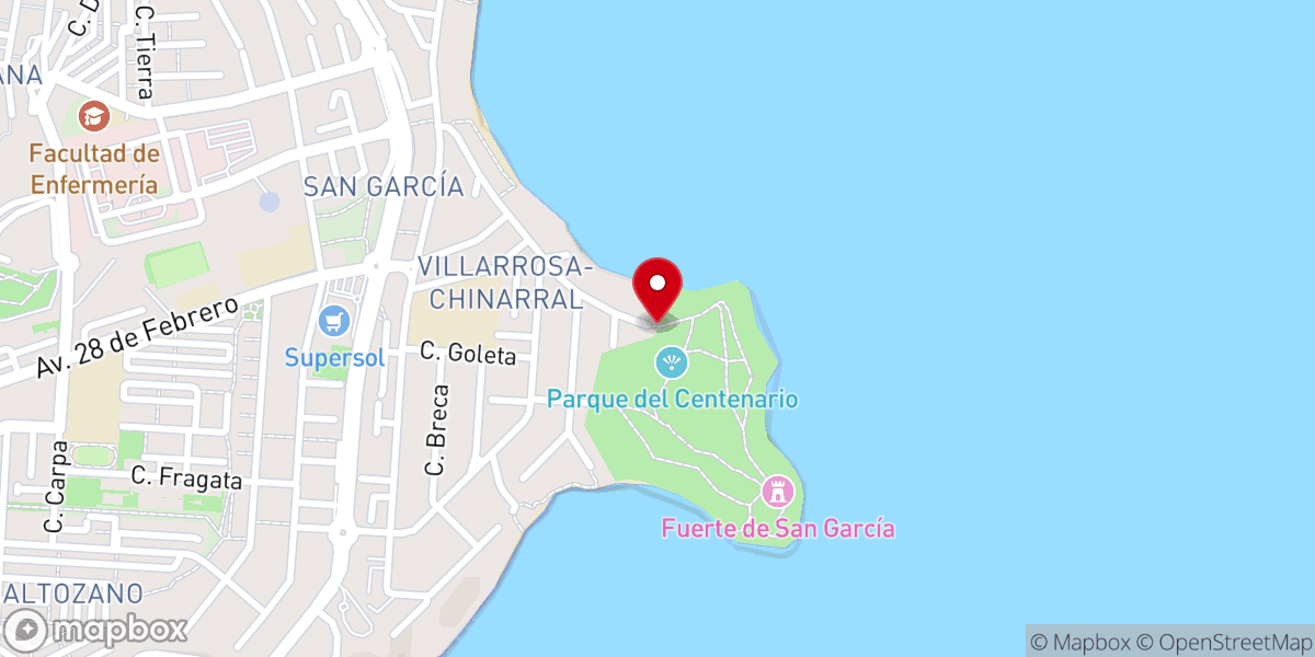 Map showing location of Parque del Centenario