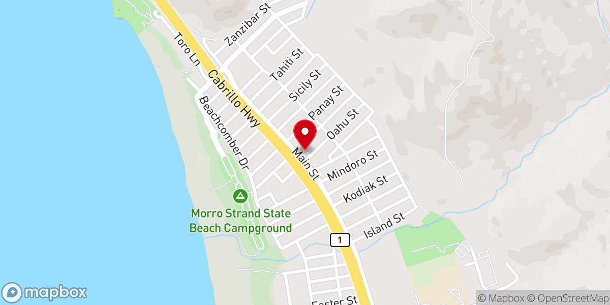 Map showing location of Morro Bay Christian Center