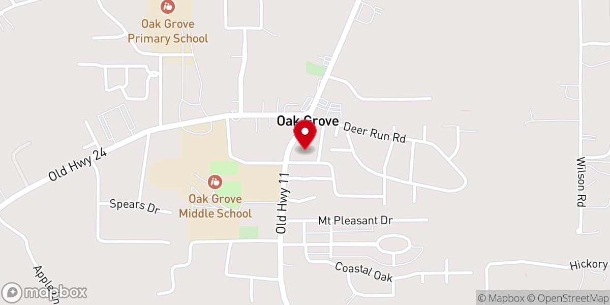 Map showing location of Hope Church