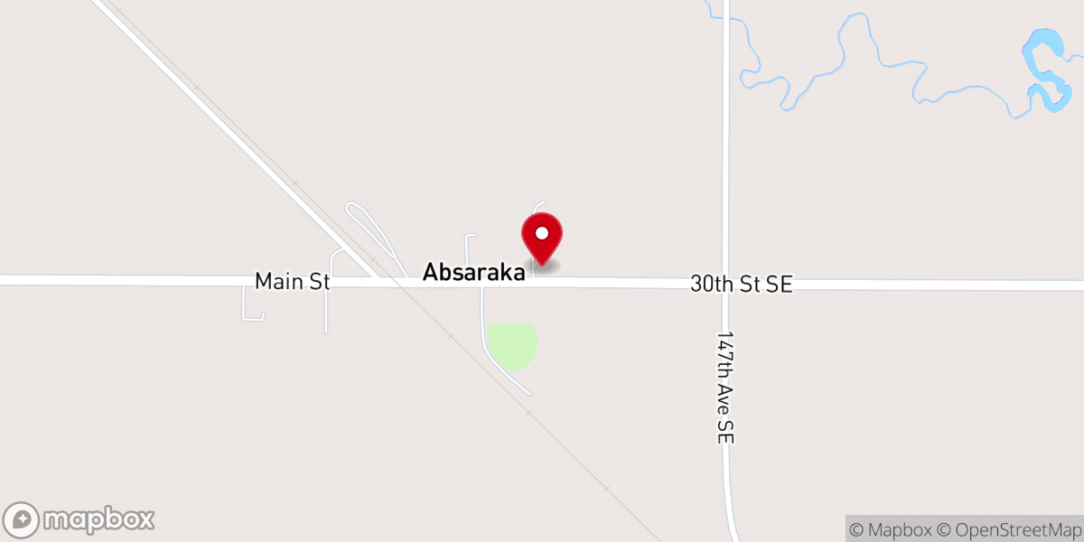 Map showing location of Absaraka United Methodist Church