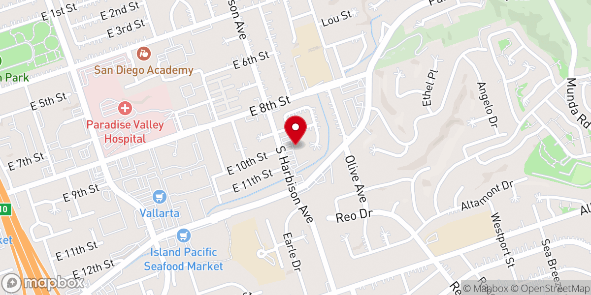 Map showing location of JESUS IS LORD CHURCH - SAN DIEGO