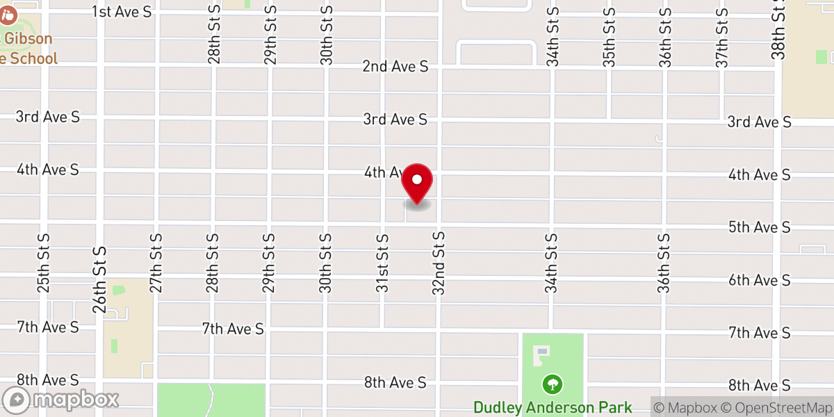 Map showing location of New Hope Lutheran Church