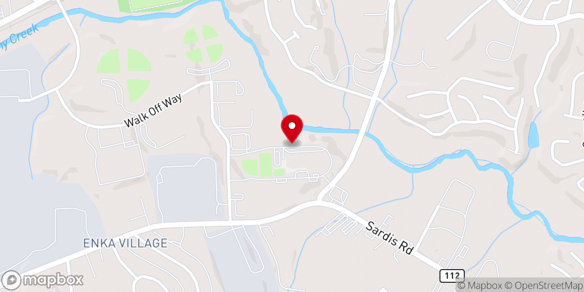 Map showing location of Brookstone Church Enka Campus