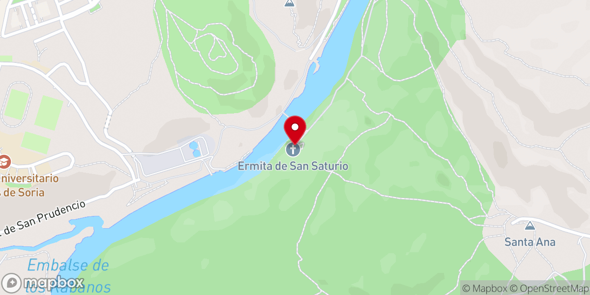 Map showing location of Ermita de San Saturio