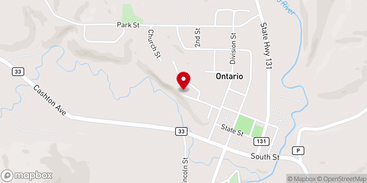 Map showing location of Ontario Community Center