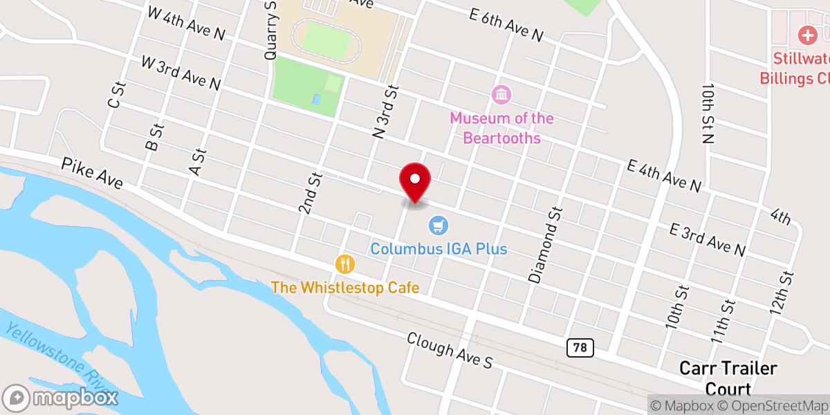 Map showing location of Columbus Community Congregational Church UCC