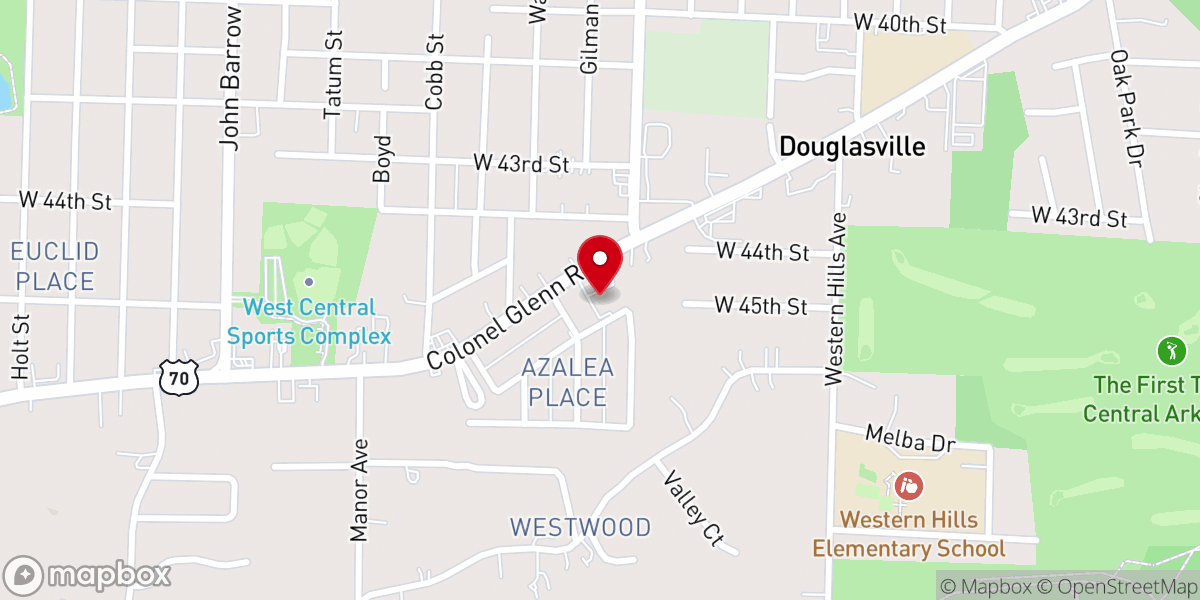 Map showing location of First Gospel Church of Little Rock