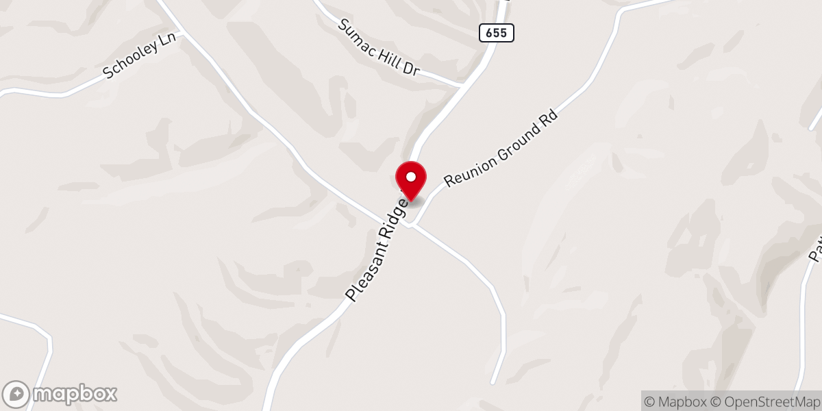 Map showing location of Siloam Church