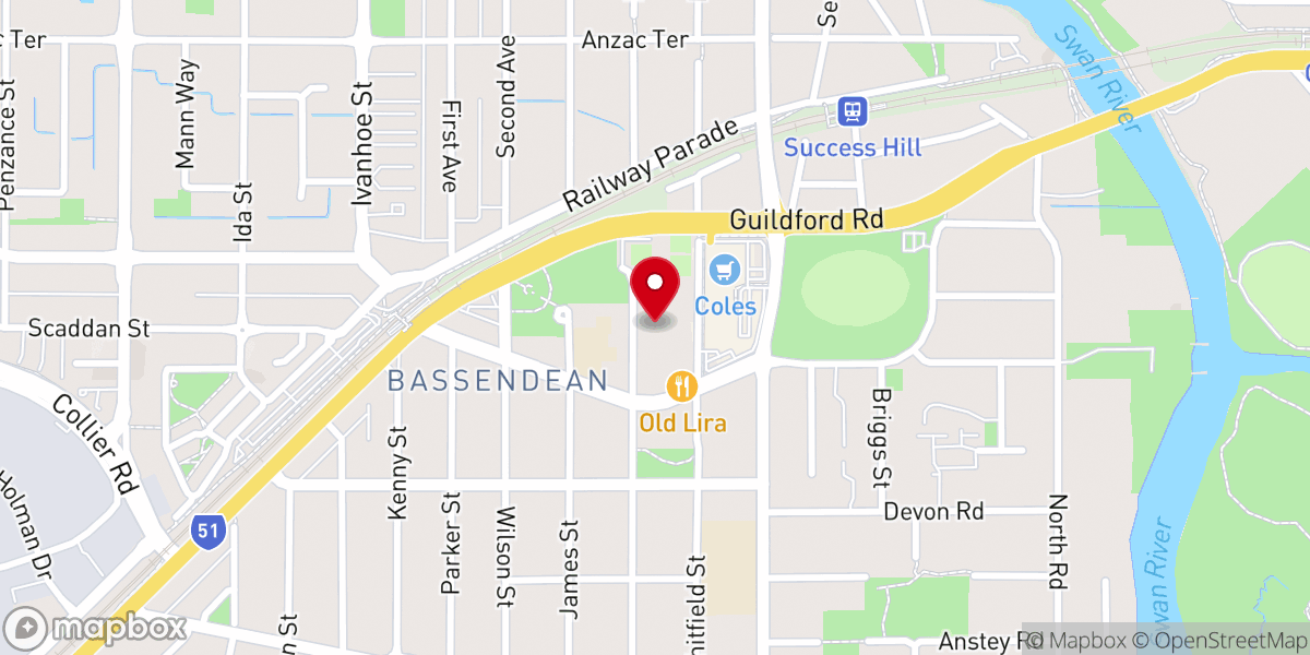 Map showing location of St. Joseph's Roman Catholic Community Church